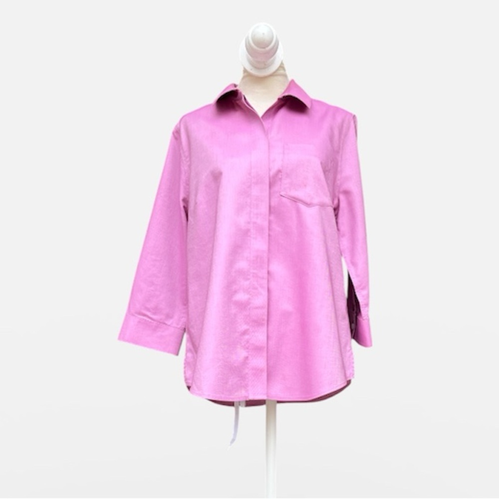Chico’s No Iron Button Front Blouse in Violet Shadow Size 0 (US 4-6)